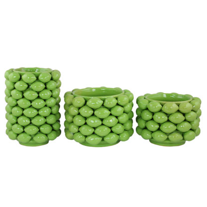 Lime Glaserad Kruka, Medium - Green (4/fpk)