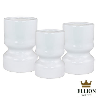 Platini Glaserad Kruka, Small - Blank Vit - Bild 6