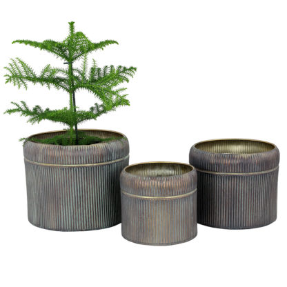 Aimo Zinkkruka Rund, 3 set - Antik Koppar