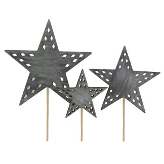 Bobbo Trästicks 3 Mix - Stjärna Grå
