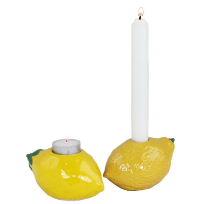 Citron Glaserad Ljusstake, 2 Mix - Yellow (24/fpk)