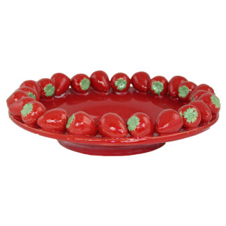 Jordgubb Glaserat Fat, Large - Red (4/fpk)