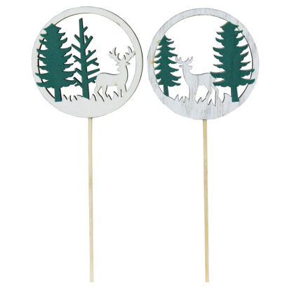 Bobbo Trästicks Ren/Gran, 2 Mix - Vit/Grön