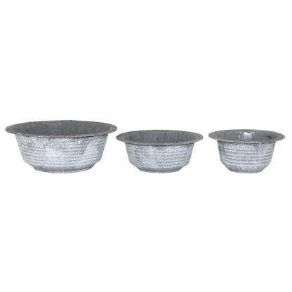 Cilla Zinkskål 3 set, XSmall - Grå white Wash (12/fpk)