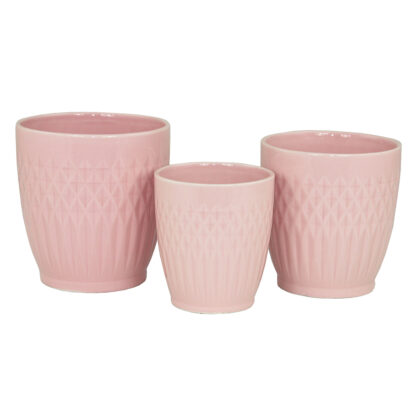 Sandra Glaserad Kruka, 3 set - Rosa (8/fpk)