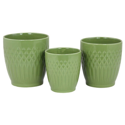 Sandra Glaserad Kruka, 3 set - Grön (8/fpk)