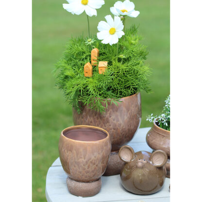 Pia Glaserad Kruka, Small - Brun (24/fpk) - Bild 4