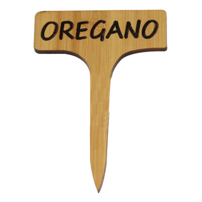 Kryddskylt i Bamboo, Oregano - Natur (24/fpk)