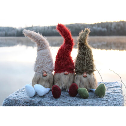 Felix Sittande Tomte, Medium - Faux Fur Luva Grön (24/fp) - Bild 4