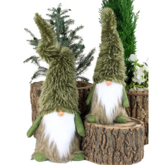 Felix Stående Tomte, Large - Faux Fur Luva Grön (6/fp)