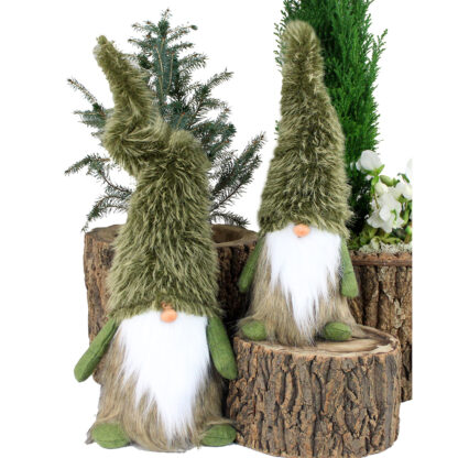 Felix Stående Tomte, Large - Faux Fur Luva Grön (6/fp)