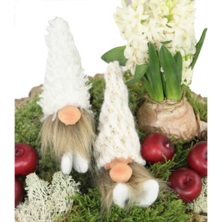 Kent Liggande Tomte Sticks, 2 Mix - Stickad Luva Vit och Beige (48/fp)
