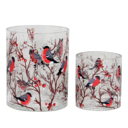 Domherre Lykta/Kruka i Glas, 2 Set - Röd (12/fpk) - Bild 2