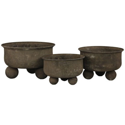 Planteringsskål Metall, 3 set - Rusty (4/fpk) - Bild 2