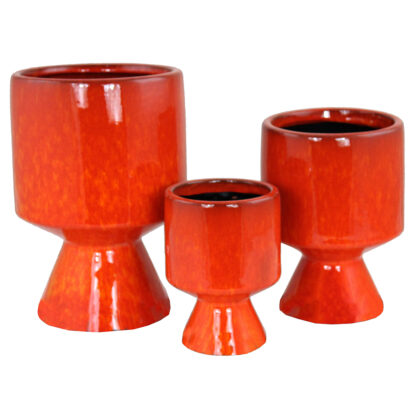 Mila Glaserad Kruka, Small - Orange (12/fp) - Bild 3