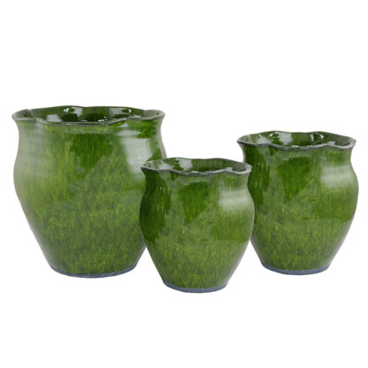 Lykke Glaserad Golv Kruka, 3 set - Grön (1/fp)