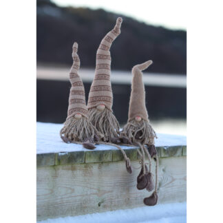 Albert Sittande Tomte, 2 Mix Large - Mixade Luvor Beige (12/fp)