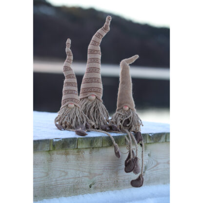 Albert Sittande Tomte, 2 Mix Large - Mixade Luvor Beige (12/fp)