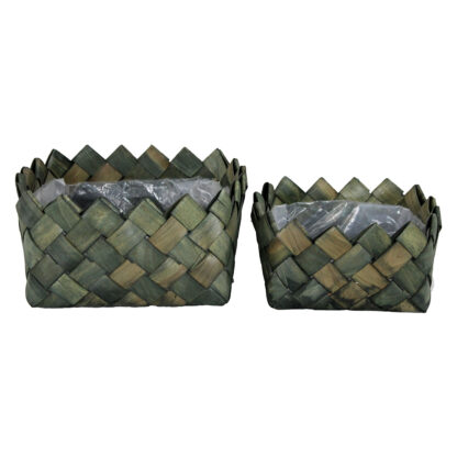 Näver Skål, 2 set - Mörk Grön (24/fpk)
