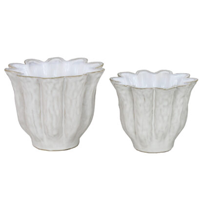 Ines Glaserad Kruka, Small - Vit (12/fp)