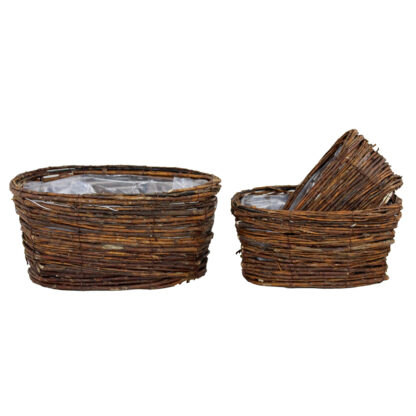 Nils Oval Skål, 3 set - Dark Brown (12/fp)